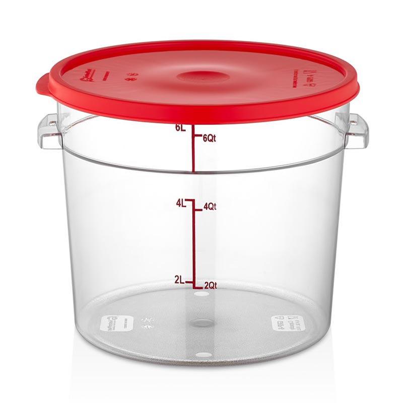 GastroPlast GRP-6 Polipropilen Yuvarlak Saklama Kabı, 6 L — GastroPlast