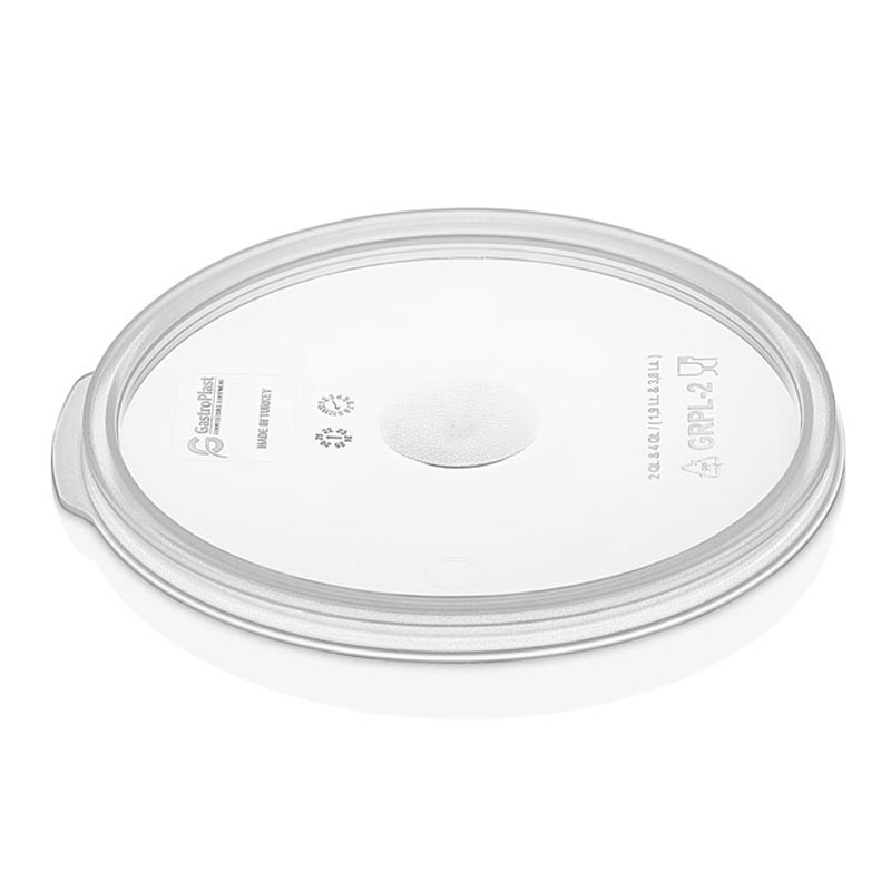 GastroPlast GRPL-2 Yuvarlak Saklama Kabı Kapağı, GRP-2/4 Uyumlu, Şeffaf — GastroPlast