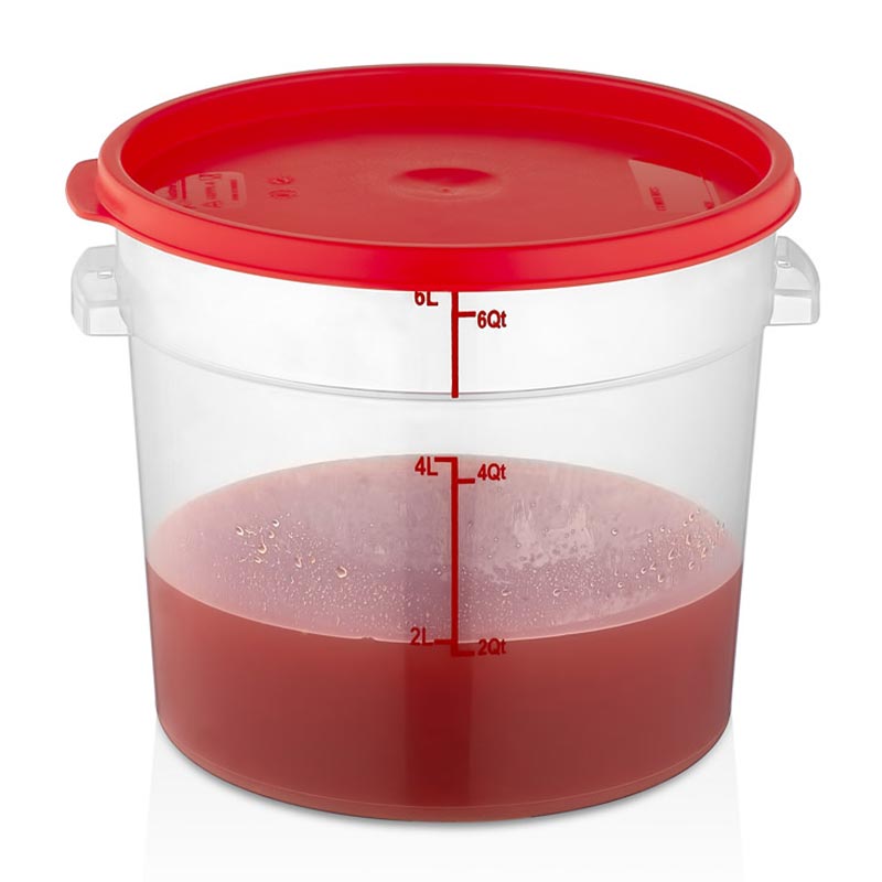 GastroPlast GRPP-6 Polipropilen Yuvarlak Saklama Kabı, 6 L — GastroPlast