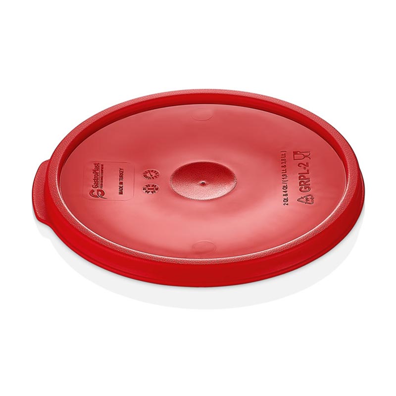 GastroPlast GRPPL-1 Yuvarlak Saklama Kabı Kapağı, GRPP-1 Uyumlu, Kırmızı — GastroPlast