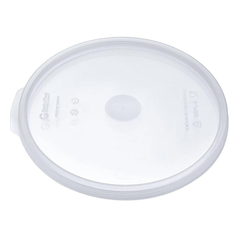 GastroPlast GRPPL-12 Polipropilen Yuvarlak Saklama Kabı Kapağı, Şeffaf — GastroPlast