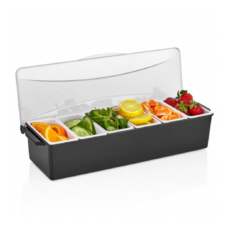 GastroPlast GSE-05 Kapaklı Sunumluk, 5'li, Siyah — GastroPlast