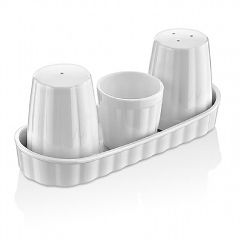 GastroPlast GSSE-01 Tuzluk Biberlik ve Kürdanlık Seti, Beyaz — GastroPlast
