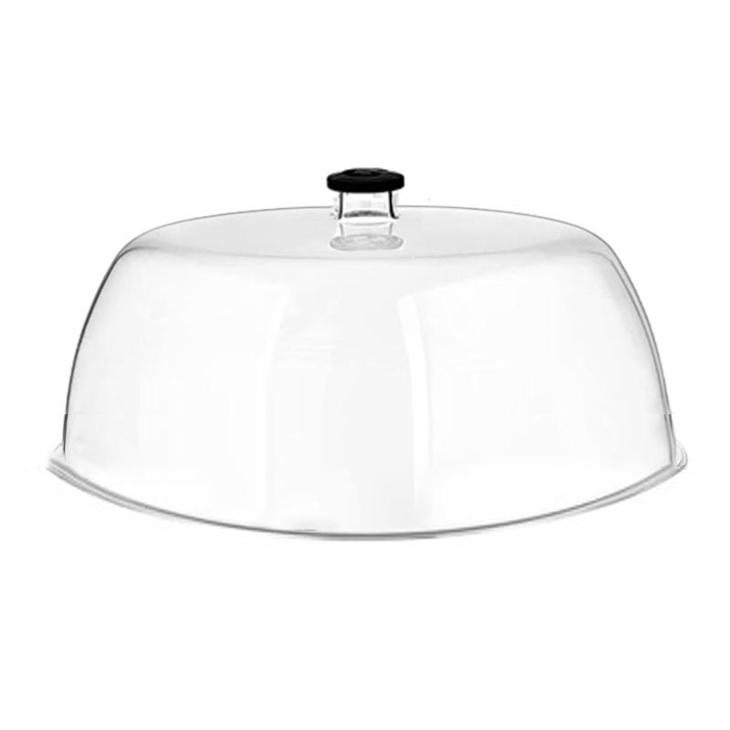 Gastroplast Polikarbonat Yuvarlak Fanus 35 Cm Kulplu Siyah