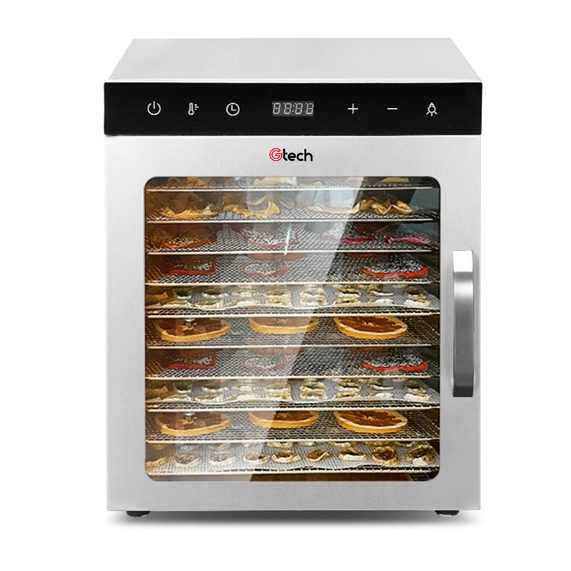 Gtech Ve Meyve Kurutucu 10 Tepsi 10h Kapasiteli Ss Sebze