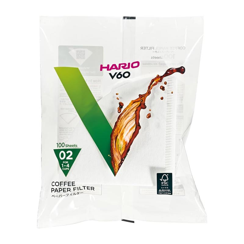 Hario VCF-02-100W V60 02 Dripper Filtre Kahve Kağıdı, 100 Adet — Hario