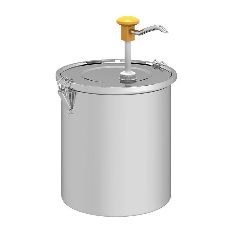 Kalando KD-01610 Paslanmaz Çelik Kilitli Basmalı Sos Pompası, 10 L, Sarı — Kalando — Görsel 1