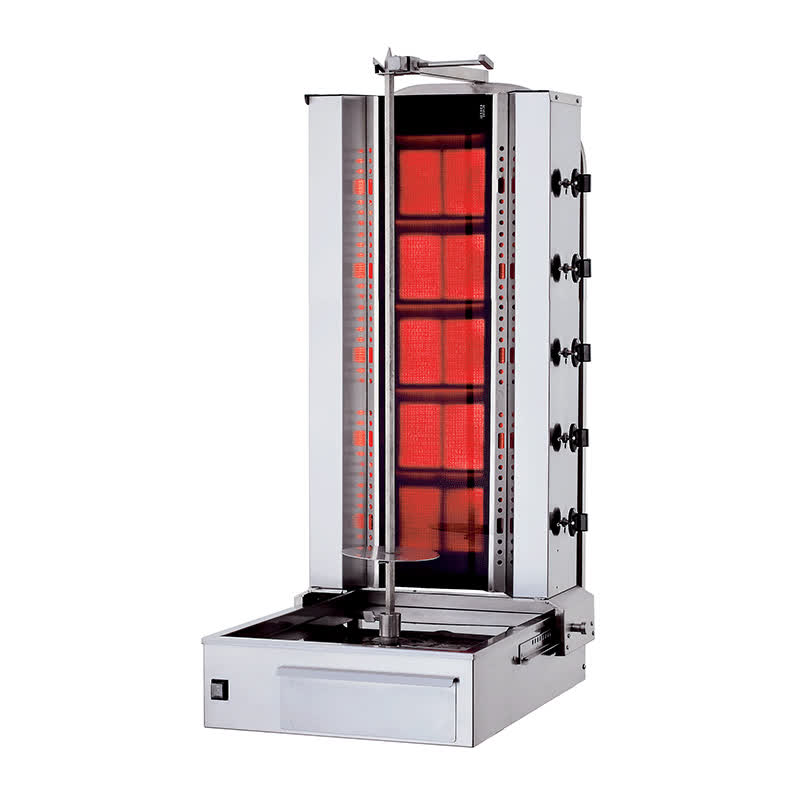 Kalitegaz Ocagi 5 Radyanli Gazli Alttan Motorlu Hareketli Klg205g Govde Camli Doner