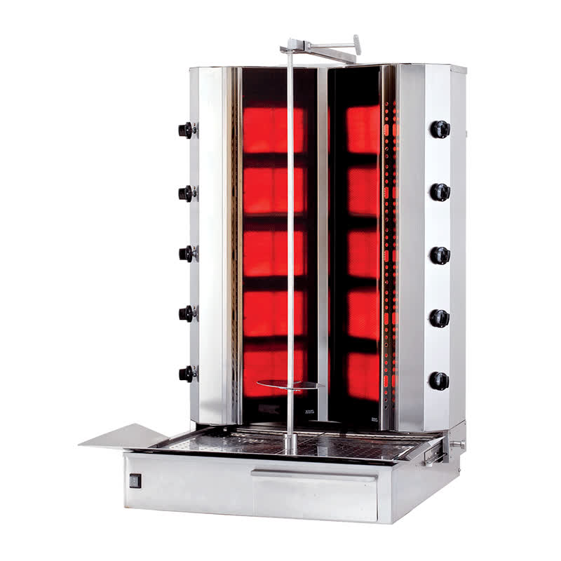 Kalitegaz Doner Ocagi 5 5 Radyanli Gazli Alttan Motorlu Hareketli Govde Klg225vg Camli V Model