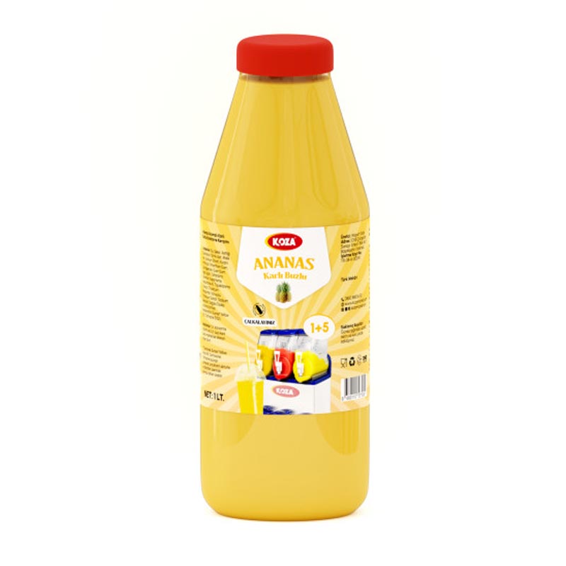 Koza Ananas Aromalı Karlı Buzlu Konsantre Karışımı, 1 L — Koza