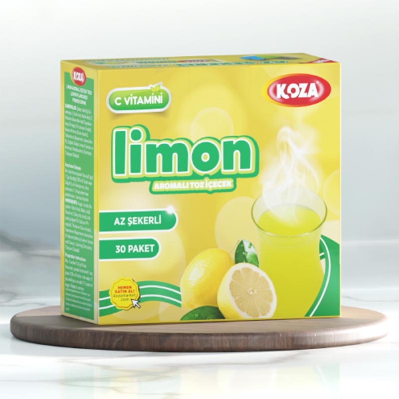 Koza Az Şekerli Tek İçimlik Limon Aromalı Toz İçecek — Koza