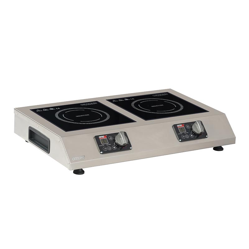 Omake IND11.I25 Cam Yüzeyli İkili İndüksiyon Ocak, 2x2500 W, Elektrikli — Omake