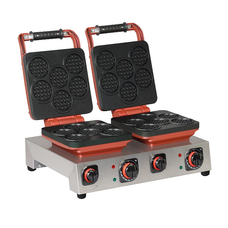 Omake E22 Z5f Elektrikli 0501 Zamanlayicili Yuvarlak Mini Belcika WFL-21 Ciftli Waffle Makinesi
