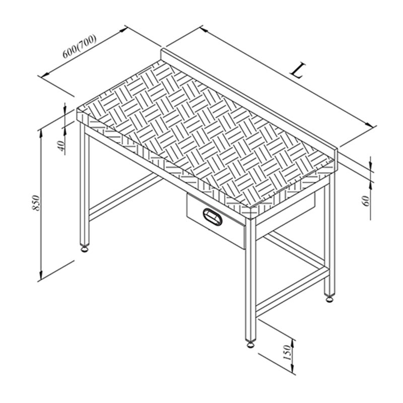 Oztiryakiler Tek Cekmeceli Calisma Tezgahi 190x70 Cm Ahsap Tabla