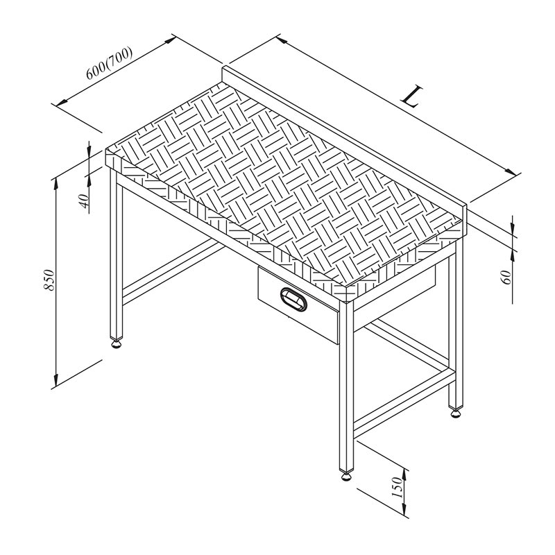Oztiryakiler Tabla Tek Cekmeceli Calisma 140x70 Tezgahi Cm Ahsap