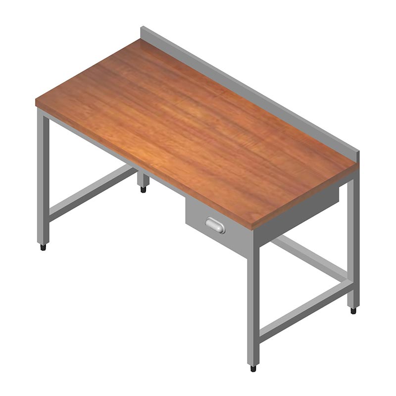 Oztiryakiler Ahsap Tabla Tek Cekmece 160x60 Calisma Tezgahi Cm