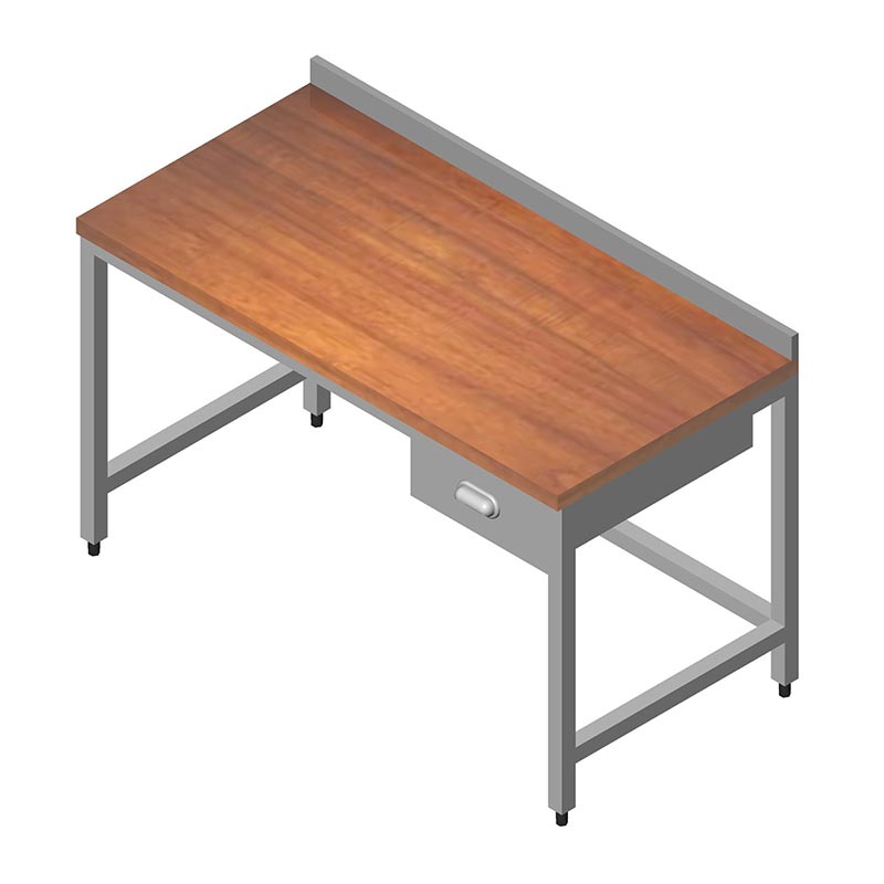 Oztiryakiler Tek Cekmeceli Calisma Tezgahi 120x60 Cm Ahsap Tabla