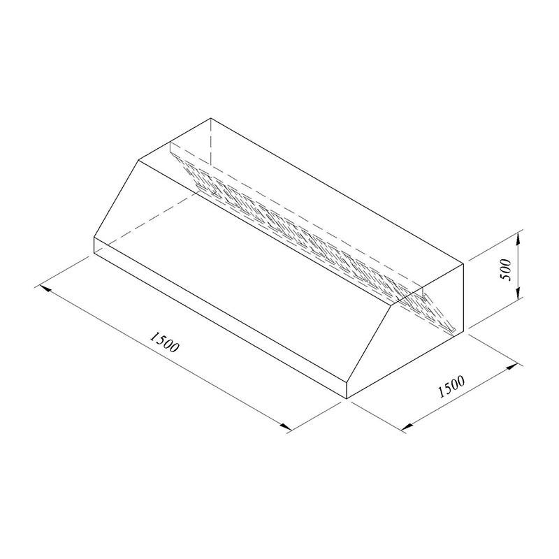 Oztiryakiler Davlumbaz Duvar 150x150 Tipi Filtreli Cm