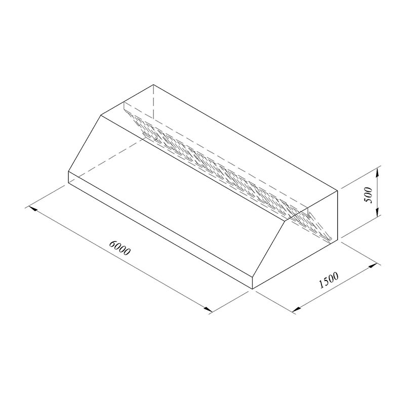 Oztiryakiler Duvar Tipi 600x150 Filtreli Davlumbaz Cm