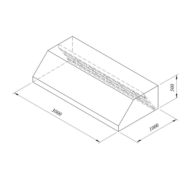 Oztiryakiler Duvar Tipi 300x100 Filtreli Davlumbaz Cm