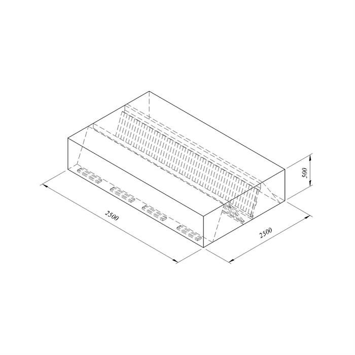 Oztiryakiler Filtreli Cift Cidar Davlumbaz 250x250 Cm Kutu Tip