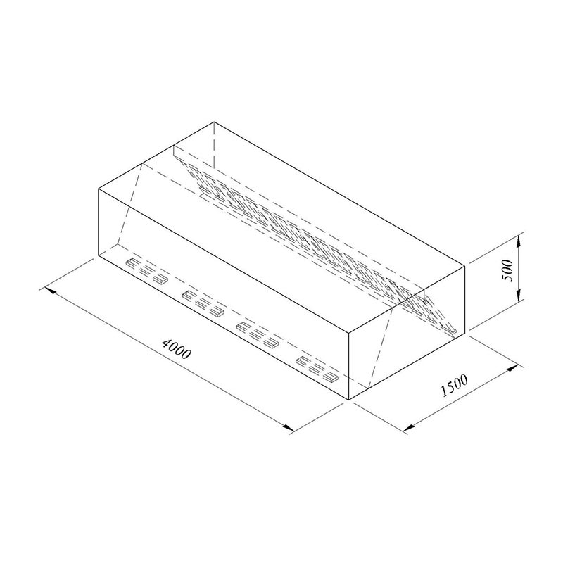 Oztiryakiler Tip Filtreli Cift Cidar 400x150 Davlumbaz Cm Kutu