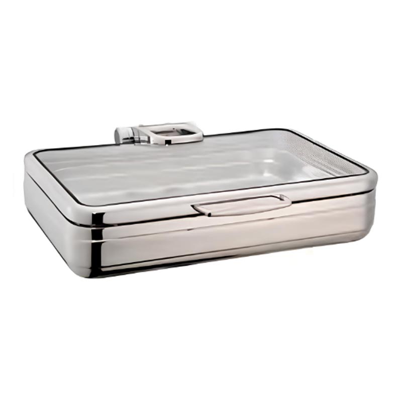 Oztiryakiler Hidrolik Cam Kapakli Dikdortgen Chafing Dish 2 GN-1 4 L Lux