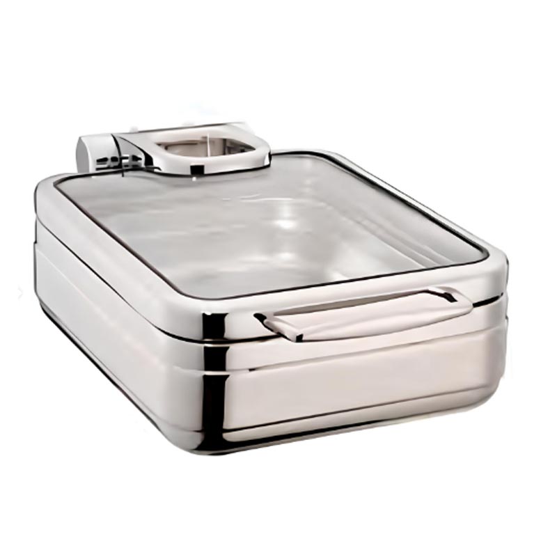 Oztiryakiler Hidrolik Cam Kapakli Dikdortgen Chafing Dish 1 GN-1 9 L Lux