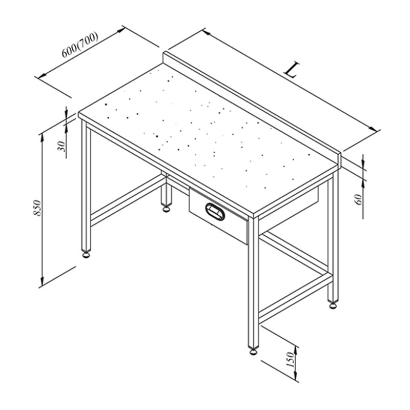 Oztiryakiler Tabla Tek Cekmece Calisma 160x70 Tezgahi Cm Mermer