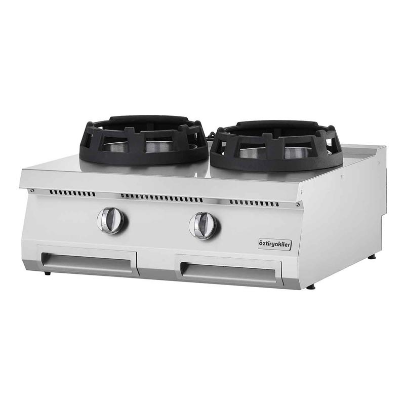 Öztiryakiler Optimum 900 Seri OWOG 8090 E Set Üstü Wok Ocak, 80x90x28 cm, Gazlı — Öztiryakiler