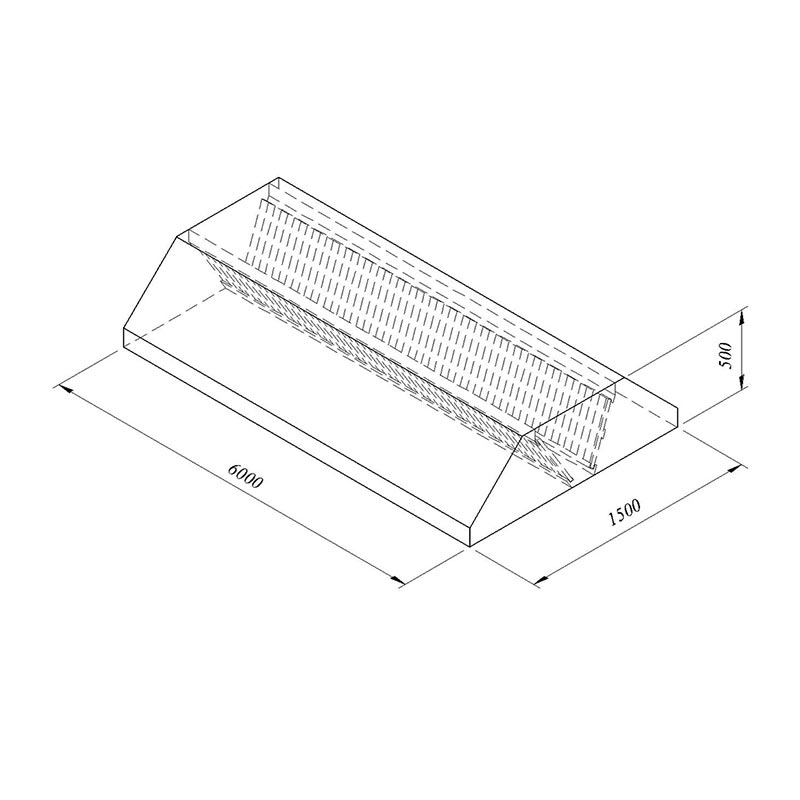 Oztiryakiler Filtreli Davlumbaz 600x150 Cm Orta Tip