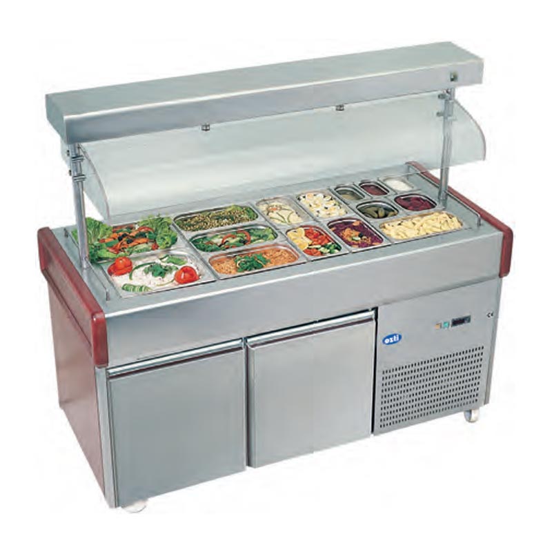 Oztiryakiler Saladbar 157x72 Cm OSBA-15070 Maun Asansorlu Buzdolapli