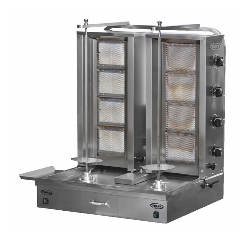 Pimak Cift Donerli Doner Makinesi 4 Radyanli Dogalgazli Alttan Motorlu