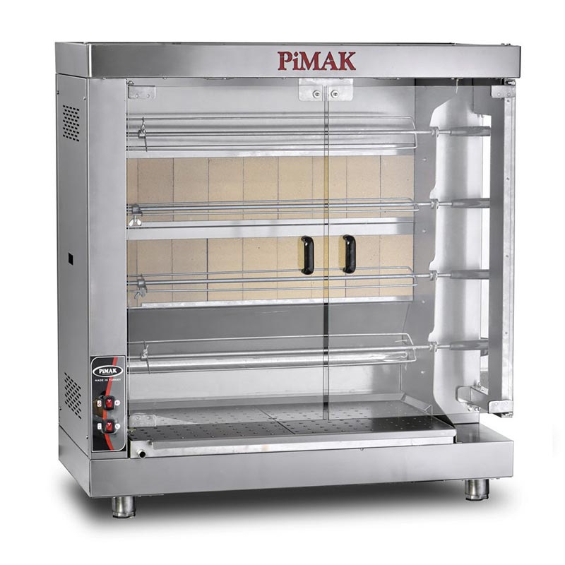 Pimak Kollu Set Üstü Piliç Çevirme Makinesi, 20 Piliç Kapasiteli, Doğalgazlı — Pimak — Görsel 1