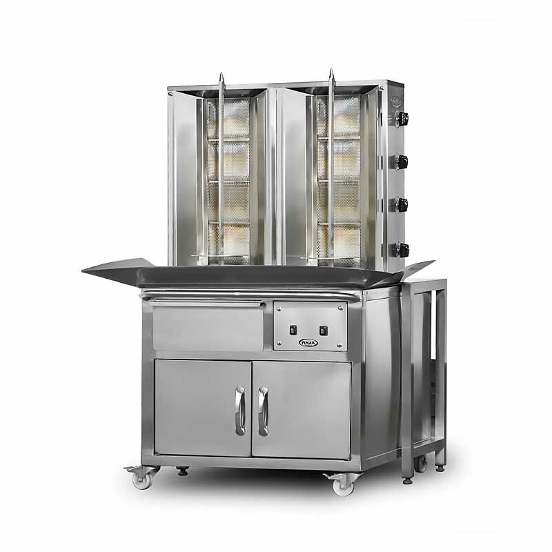 Pimak 4+4 Radyanlı Arabalı Döner Makinası Gazlı — Pimak