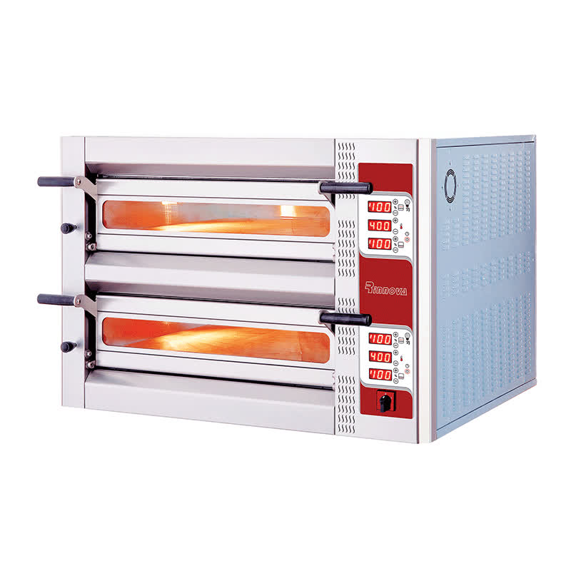 Rinnova 30 Cm X 6 6 Pizza Kapasiteli Elektronik Kontrollu Derin Model Cift Katli Pizza Fırıni Elektrikli