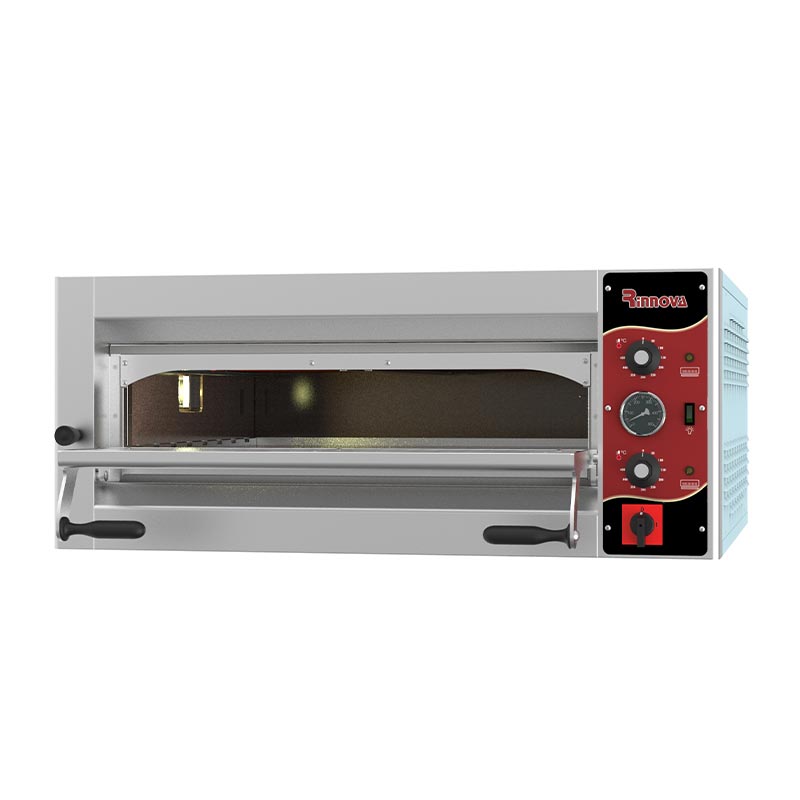 Rinnova E4351as 35 Cm X 4 Pizza Kapasiteli 72x72 Cm Tas Kaplamali Analog Kontrollu Pizza Fırıni Elektrikli