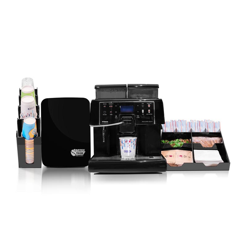 Saeco Aulika Evo Focus Kahve Makinesi Coffee Tech Sut Sogutucu Bardaklik Standi Pecete Ve Karistirici Standi