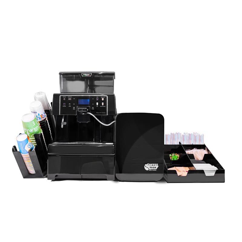 Saeco Aulika Evo Top Hsc Kahve Makinesi Coffee Tech Sut Sogutucu Bardaklik Standi Coffee Tech Pecete Ve Karistirici Standi Pleksi