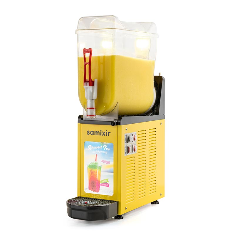 Samixir SLUSH12 Allure Ice Slush Granita Milkshake ve Soğuk Meyve Suyu Dispenseri, 12 L, Sarı — Samixir