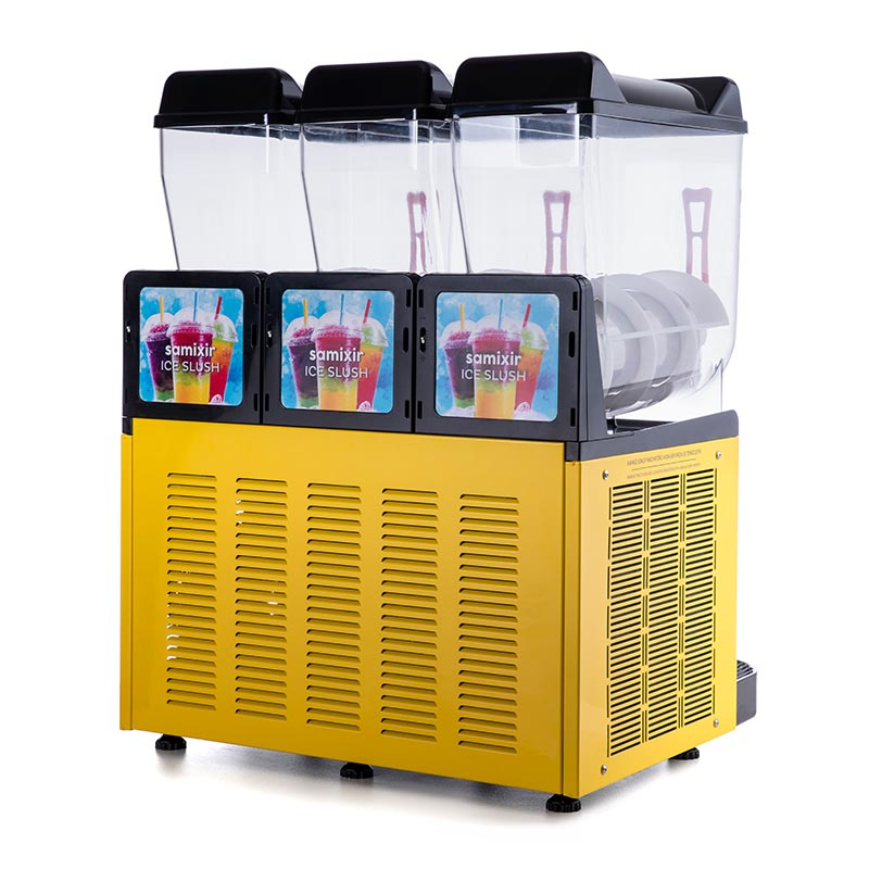 Samixir SLUSH36.Y Ice Slush Triple Milkshake Meyve Suyu Dispenseri, 12+12+12 L, Sarı — Samixir — Görsel 3