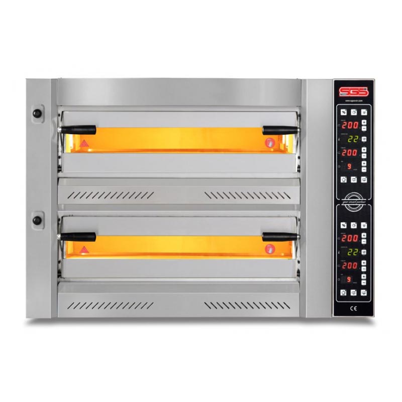 Sgs DE-34 Cm X 4 4 Pizza Kapasiteli Cift Katli PZ-7575 Pizza Fırıni Elektrikli