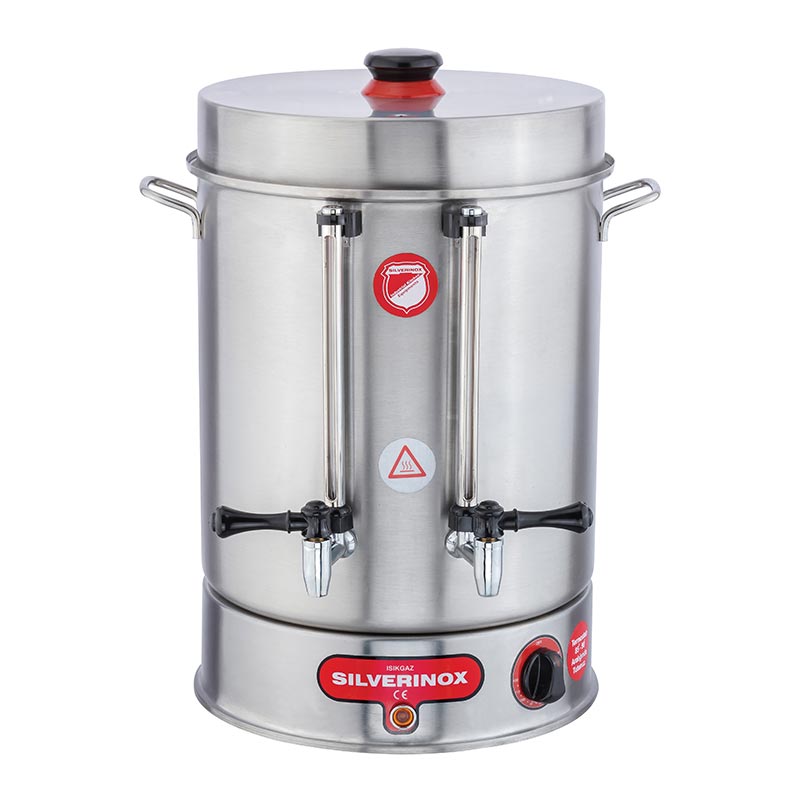 SilverInox 2013 Çay Makinesi, Çevirmeli Metal Musluklu, 160 Bardak Kapasiteli, 15 L — SilverInox