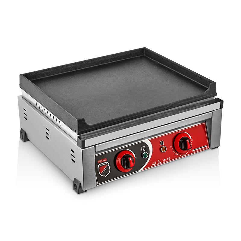 SilverInox 2150-DZ Düz Döküm Izgara, 50 cm, Elektrikli — SilverInox