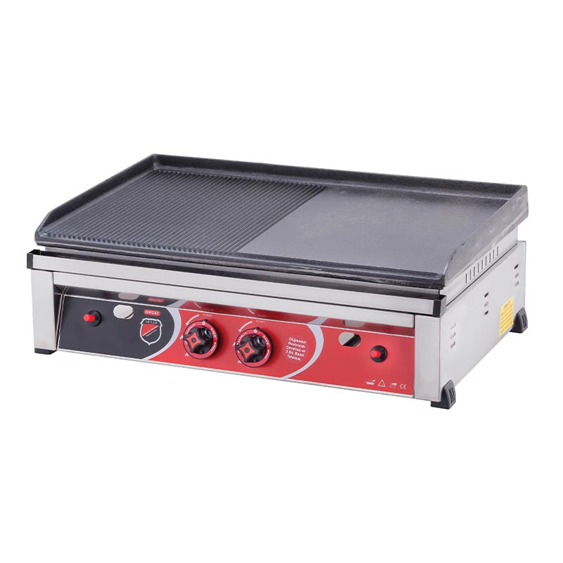 SilverInox 2602-2 Yarı Oluklu Döküm Izgara, 70 cm, LPG'li — SilverInox
