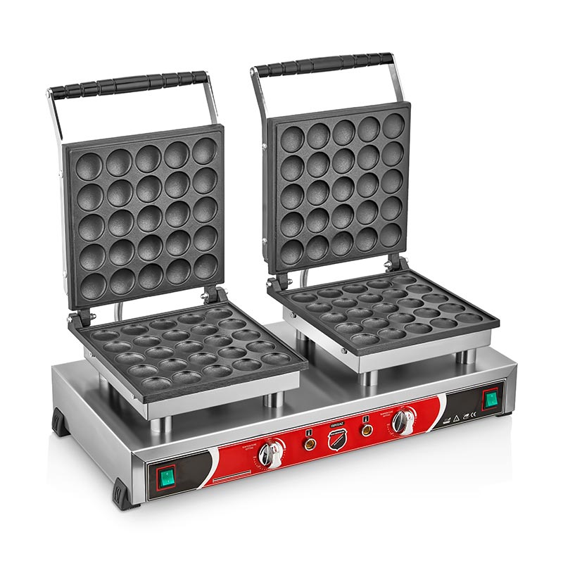 Silverinox Bubble Waffle Makinesi Ciftli B12 Kapakli Yuvarlak Elektrikli