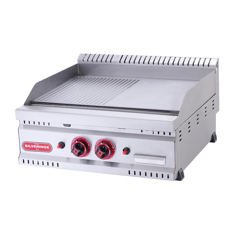 SilverInox PG-60-Y 600 Seri Yarı Oluklu Izgara, 60x60 cm, LPG — SilverInox — Görsel 1