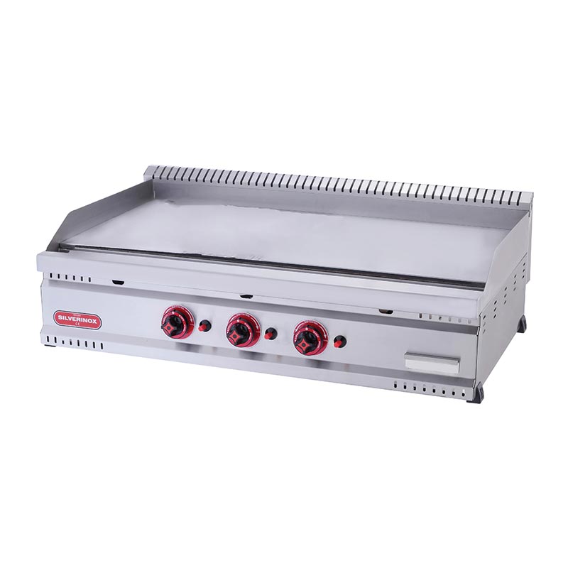 SilverInox PG-80-D 600 Seri Düz Pleyt Izgara, 80x80 cm, LPG — SilverInox