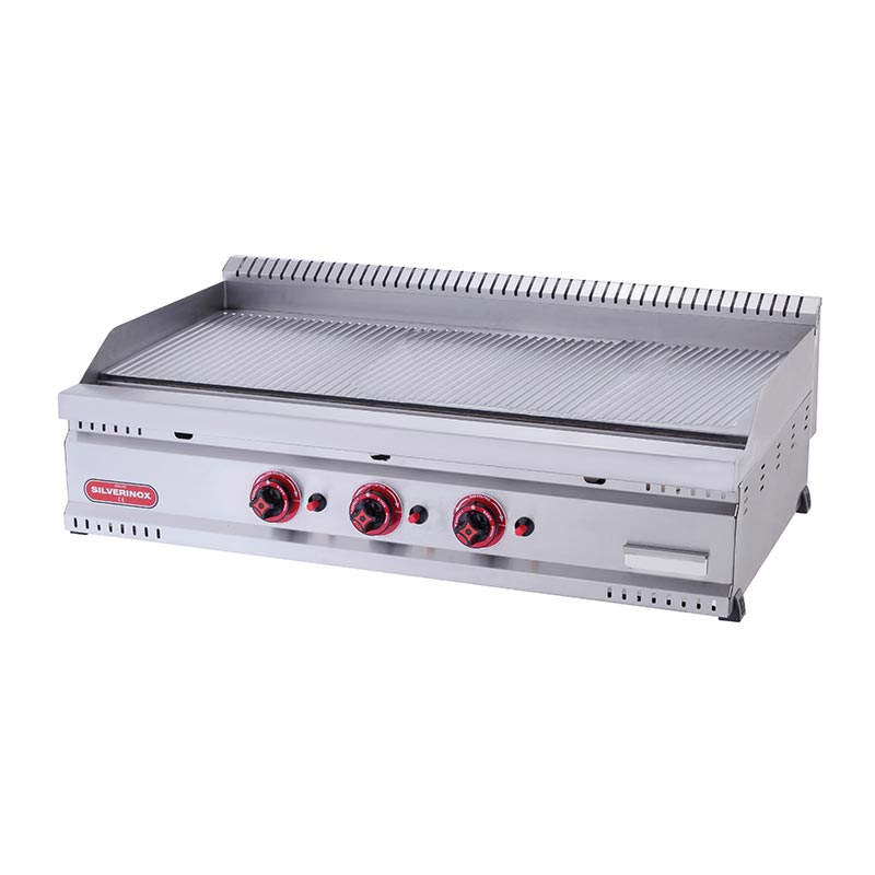 SilverInox PG-80-T 600 Seri Tam Oluklu Izgara, 80x80 cm, Doğalgazlı — SilverInox — Görsel 1
