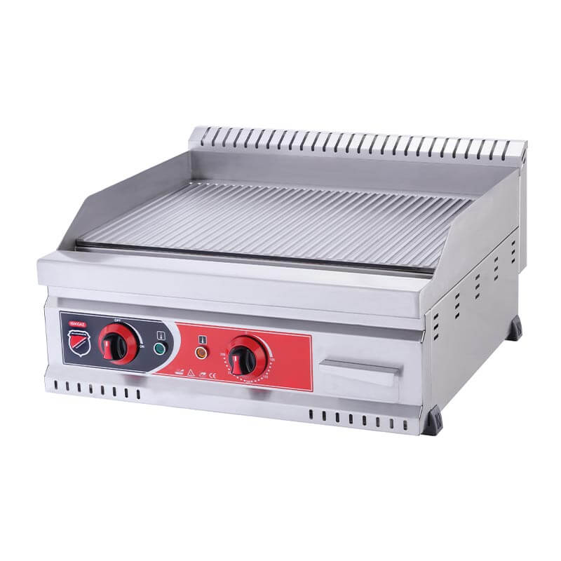 SilverInox PGE-60-T 600 Seri Tam Oluklu Izgara, 60x60 cm, Elektrikli — SilverInox